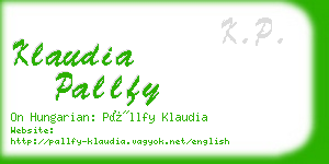 klaudia pallfy business card